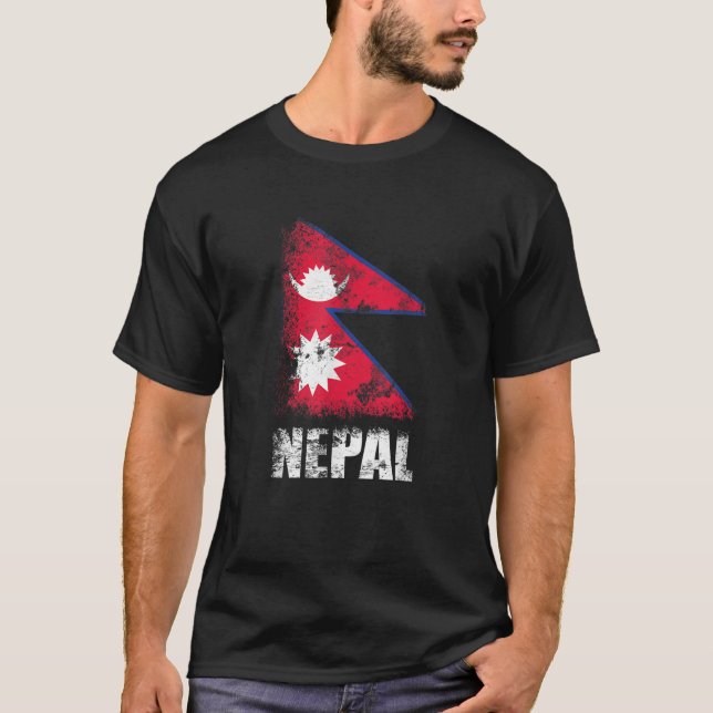 T-shirt Népal Drapeau Népalais Drapeau Népalais Tee (Devant)