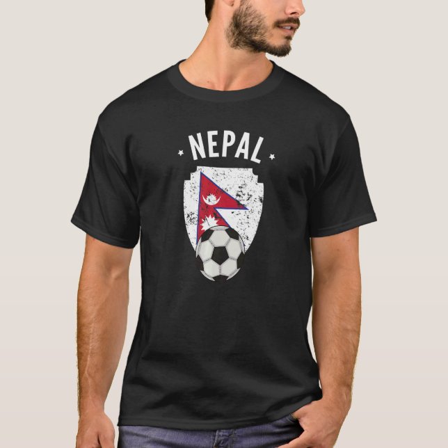 T-shirt Népal Football Népal drapeau Football Pride Népala (Devant)
