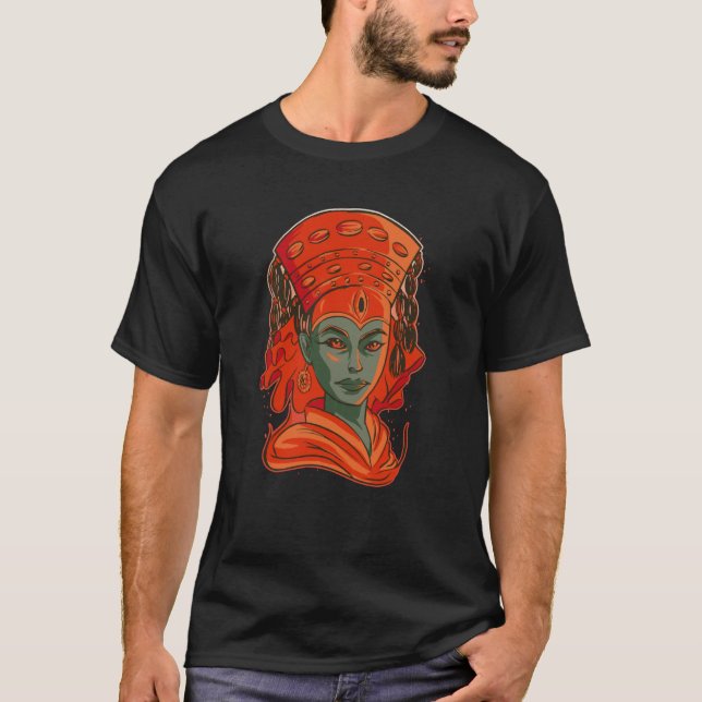 T-shirt Nepalese Nepali Godess Kumari Bust Statue Nepal He (Devant)