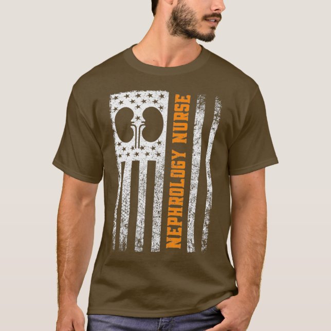 T-shirt Néphrologie Infirmière Drapeau Rein Dialyse Renal  (Devant)