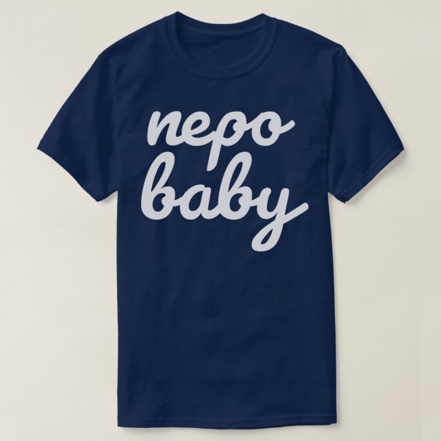T-shirt Nepo Baby White Cursive Typographie Drôle (Design devant)