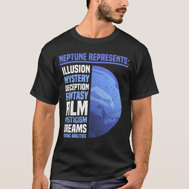 T-shirt Neptune Astrologie Planète Amoureux de l'espace (Devant)