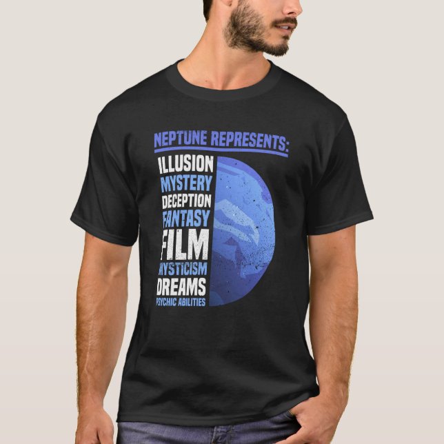 T-shirt Neptune Astrology Spirituality Neptune Planet (Devant)