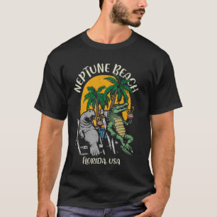 T-shirt Neptune Beach Florida USA Funny Manatee Alligator