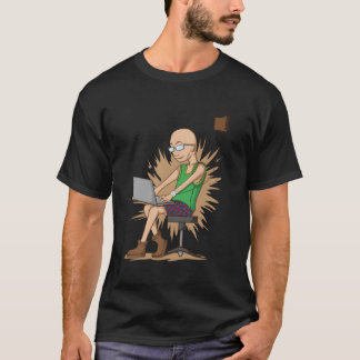 T-shirt Nerd buveur de café hachant suspendu à la goutte d
