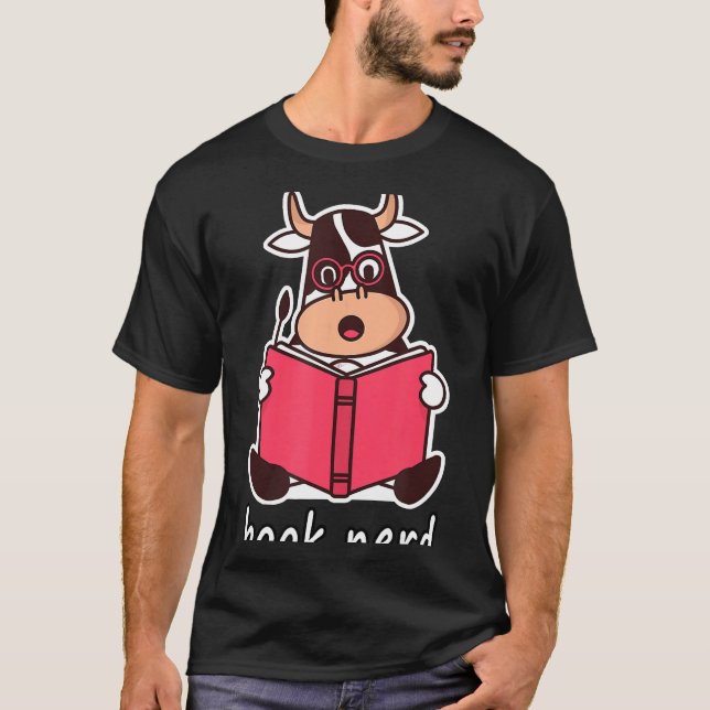 T-shirt Nerd de livres Vache Nerd Amp Geek de lecture (Devant)