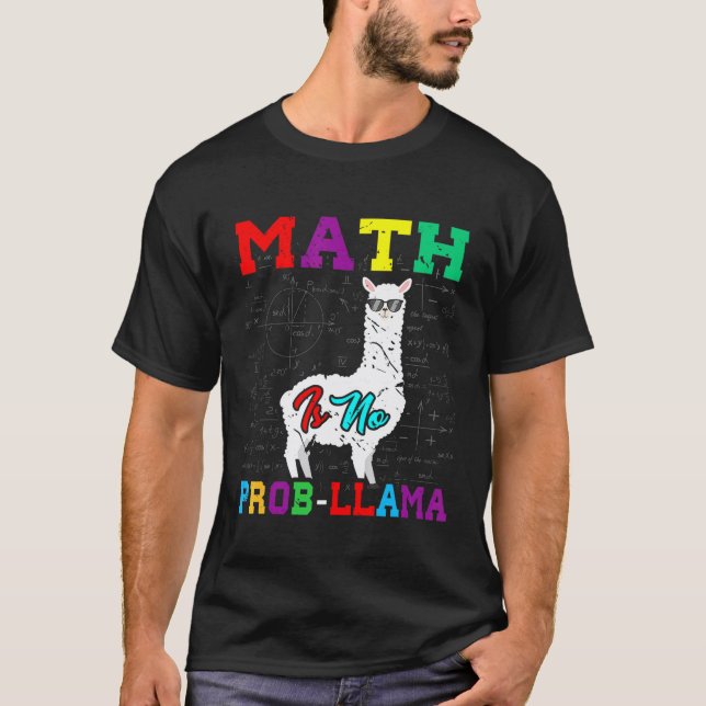 T-shirt Nerd des maths lama amoureux des animaux  Idée mat (Devant)