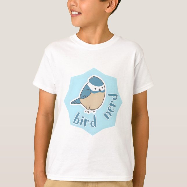 T-shirt nerd des oiseaux mignon oiseau bleu (Devant)