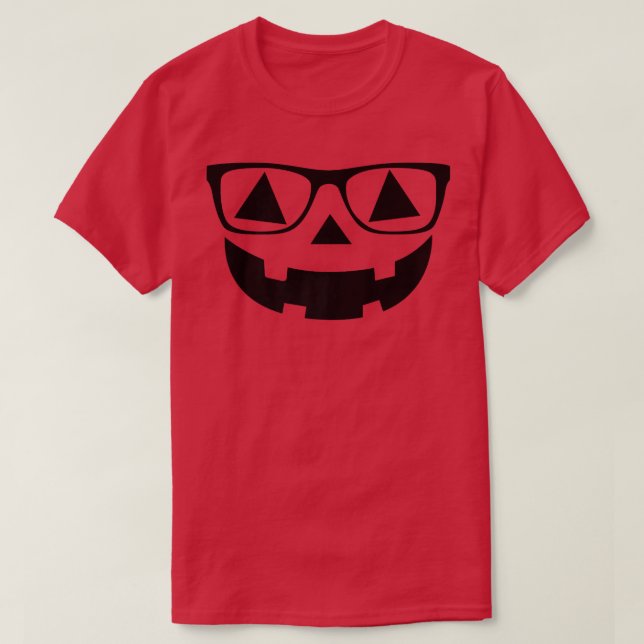 T-shirt Nerd Geek Jack-o'-lantern Halloween visage Citroui (Design devant)