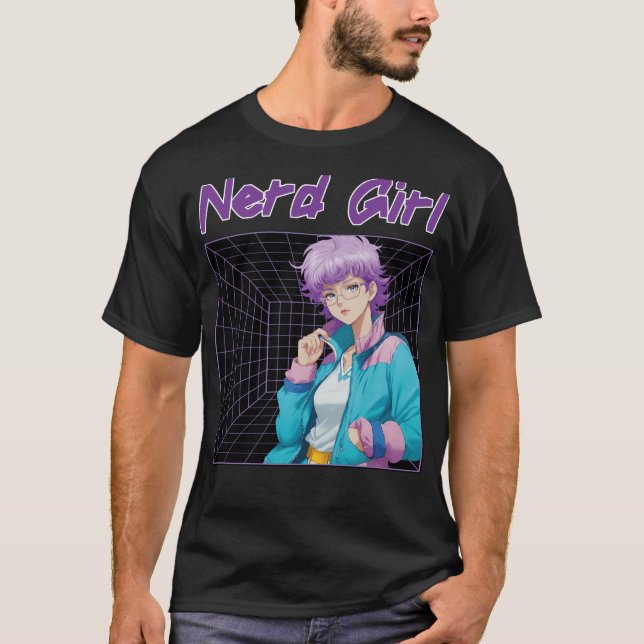 T-shirt Nerd Girl  (Devant)