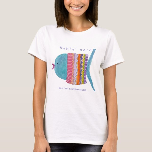 T-shirt nerd pêche (Devant)