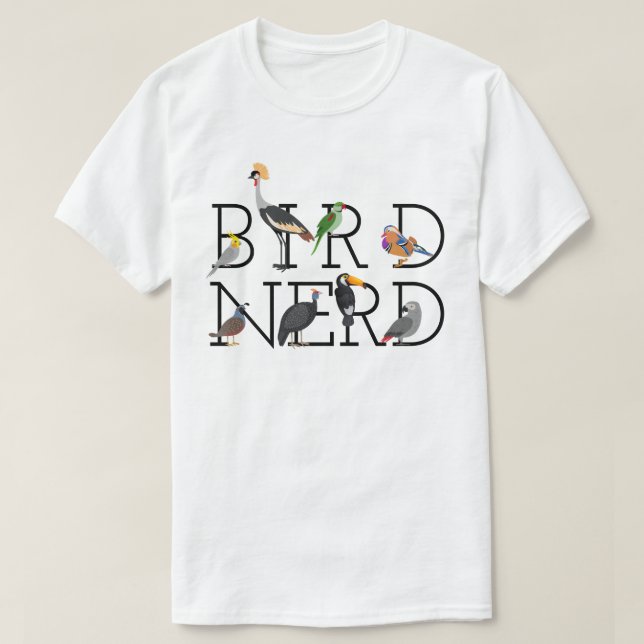 T-shirt Nerd pour les oiseaux amusants (Design devant)