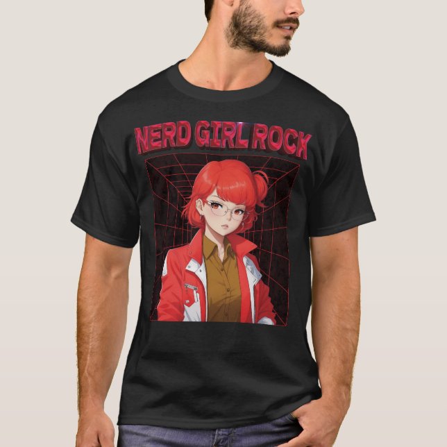 T-shirt Nerd Rock Girl (Devant)