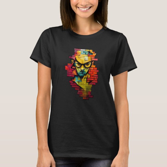 T-shirt Nerdcore Grafitti Geeksta Rap Nerd Peint Sur Le (Devant)
