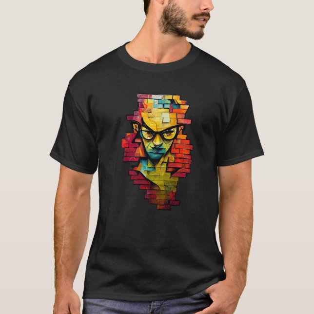 T-shirt Nerdcore Grafitti Geeksta Rap Nerd Peint Sur Le (Devant)