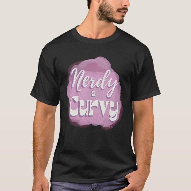 T-shirt Nerdy Curvy Retro Vibe Ladies Girls Women's (Devant)