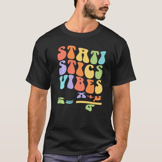 T-shirt Nerdy Groovy Statistics Vibes Math Teacher (Devant)