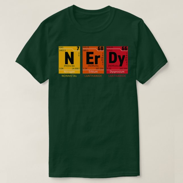 T-shirt Nerdy Tableau Périodique Funny Science Premium (Design devant)