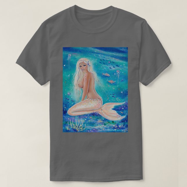 T-shirt Nerea Mermaid Art d'imaginaire par Renee Lavoie (Design devant)