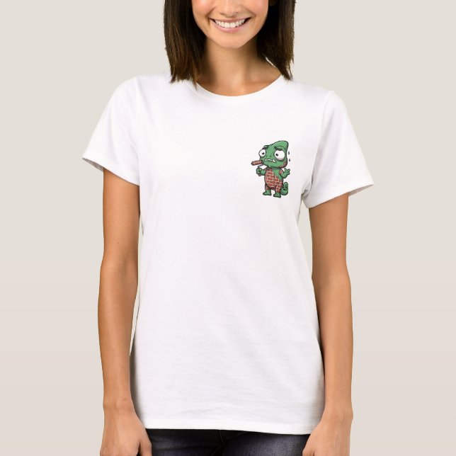 T-shirt Nervous Chameleon Painting Brick Wall Camouflage (Devant)