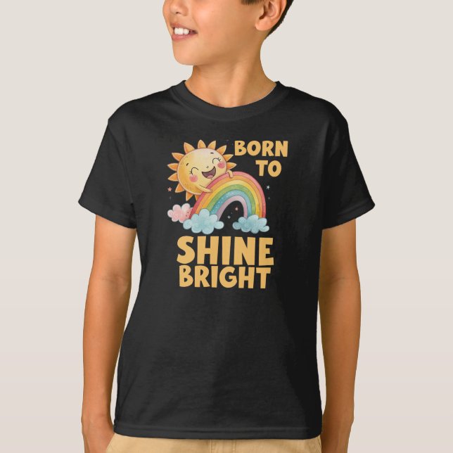 T-shirt Nés pour briller les enfants (Devant)