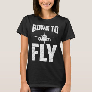 T-shirt Nés pour piloter un avion d'aviation hommes d'avio