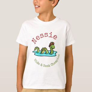 T-shirt Nessie, le monstre Loch Ness, se cacher et cherche