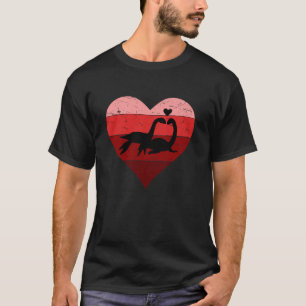 T-shirt Nessie Retro Valentines Day Loch Ness Monster Coup