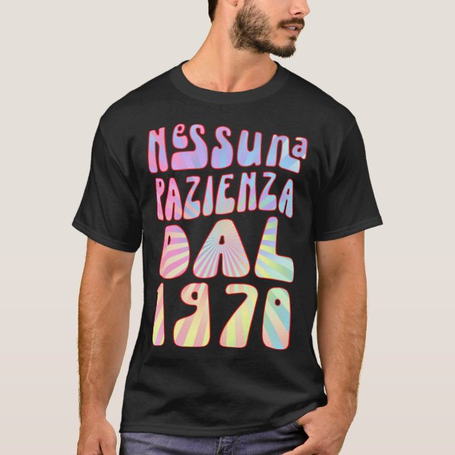 T-shirt Nessuna Pazienza Dal 1970 53 Ani Compleanno Retrò (Devant)