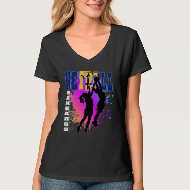 T-shirt Netball de la Barbade (Devant)