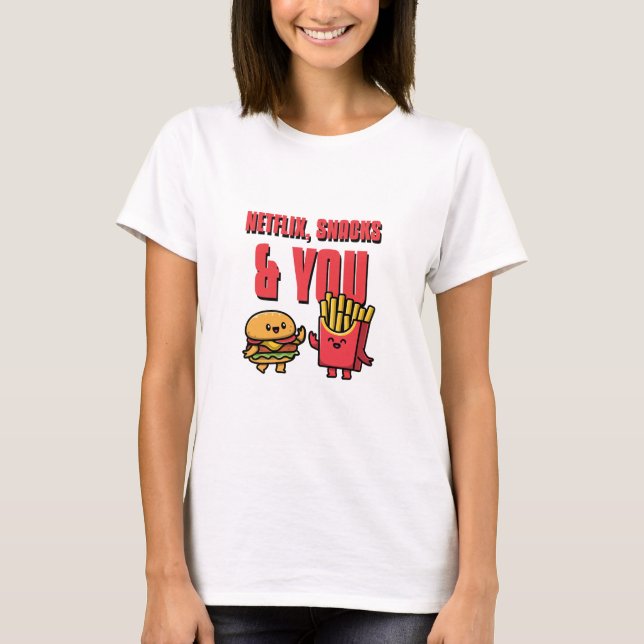 T-shirt Netflix, Snacks et Vous Objectif de Relation (Devant)