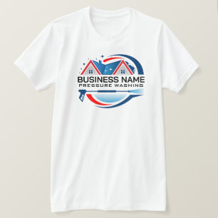 T-shirt Nettoyage de maisons à haute pression Red Blue Pow