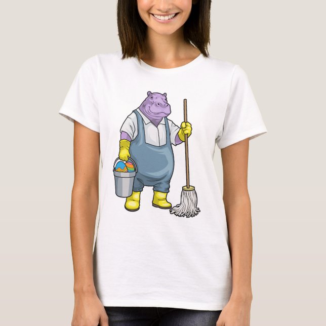 T-shirt Nettoyage de Pâques d'hippopotame (Devant)