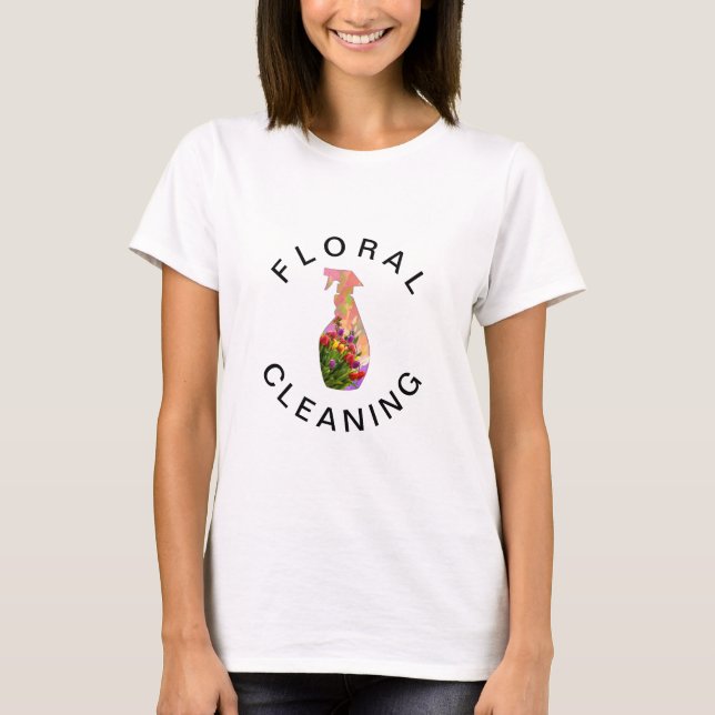 T-shirt Nettoyage floral Bouteille de vaporisateur de soin (Devant)
