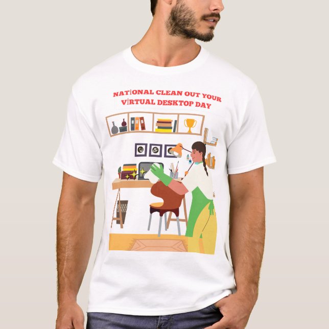 T-shirt nettoyer votre bureau virtuel classique (Devant)