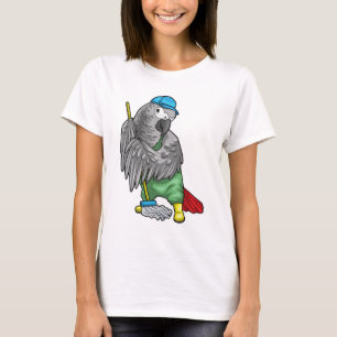 T-shirt Nettoyeur de balai de nettoyage de perroquet