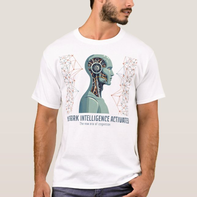 T-shirt Network Intelligence Activé - Robot futuriste (Devant)