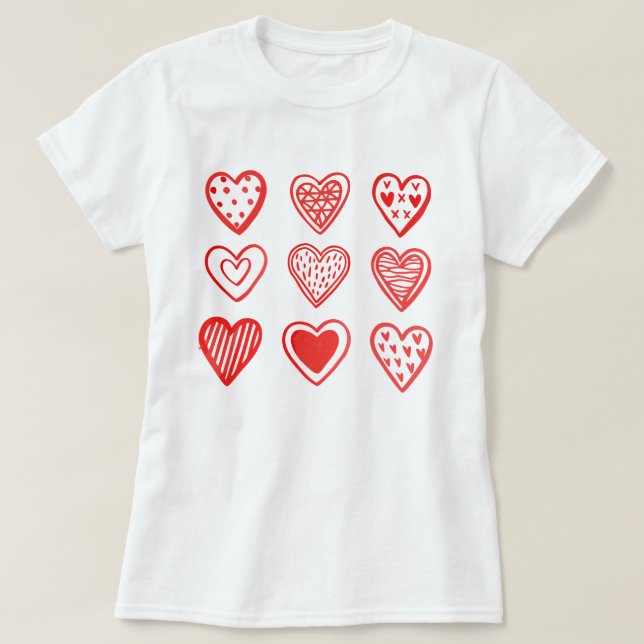 T-shirt Neuf Coeurs Valentines Jour Whimsical (Design devant)