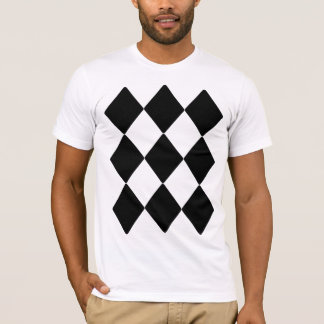 T-shirt Neuf diamants noirs chanceux dans trois rangées de