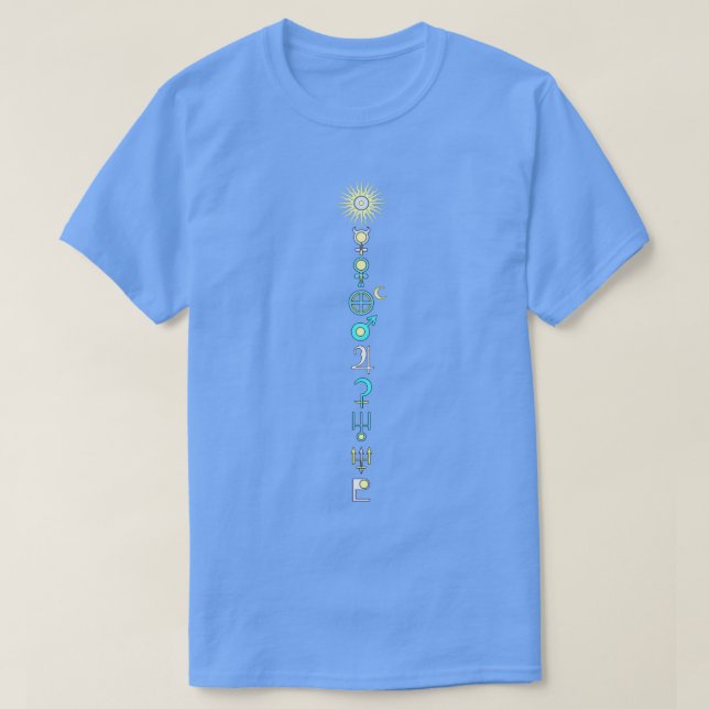 T-shirt Neuf planètes Soleil et Lune (Design devant)