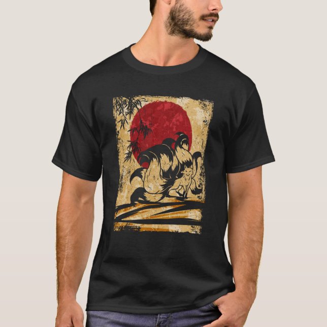 T-shirt Neuf Tail Fox Japonais Retro 2 (Devant)