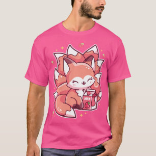 T-shirt Neuf Tail Fox Kawaii japonais Anime fraise Mil