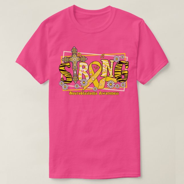 T-shirt Neuroblastoma Sensibilisation ruban croisé Solide  (Design devant)
