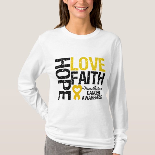 T-shirt Neuroblastome de foi d'amour d'espoir (Devant)