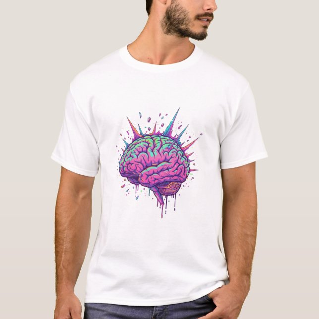 T-shirt Neurodivergent Cyberpunk Mens (Devant)