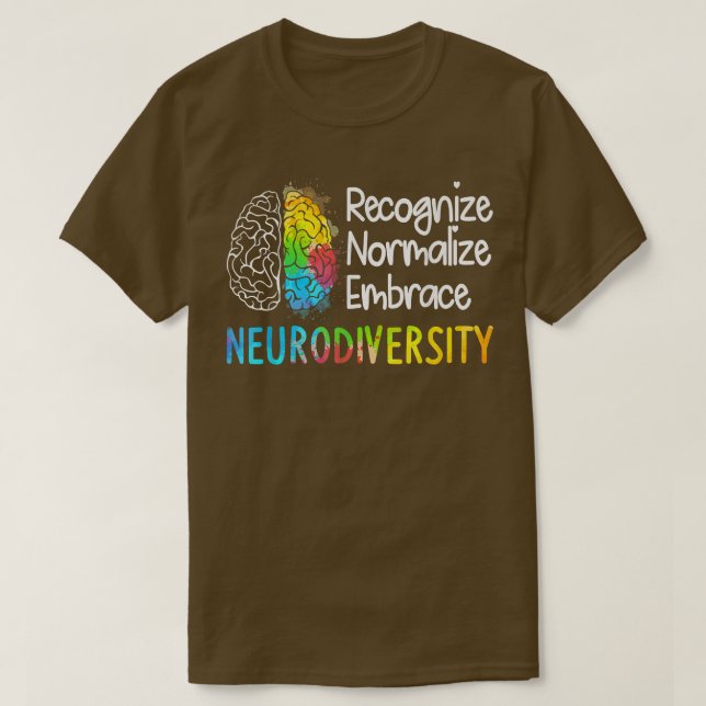 T-shirt Neurodiversité arc-en-ciel Spectre cérébral TDAH A (Design devant)