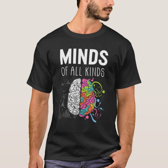T-shirt Neurodiversité Cerveau Sensibilisation sur l'autis (Devant)
