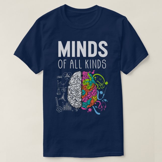 T-shirt Neurodiversité Cerveau TDAH Sensibilisation sur l' (Design devant)