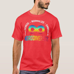 T-shirt Neurodiversité de nouveauté Rainbow Infinity Femme