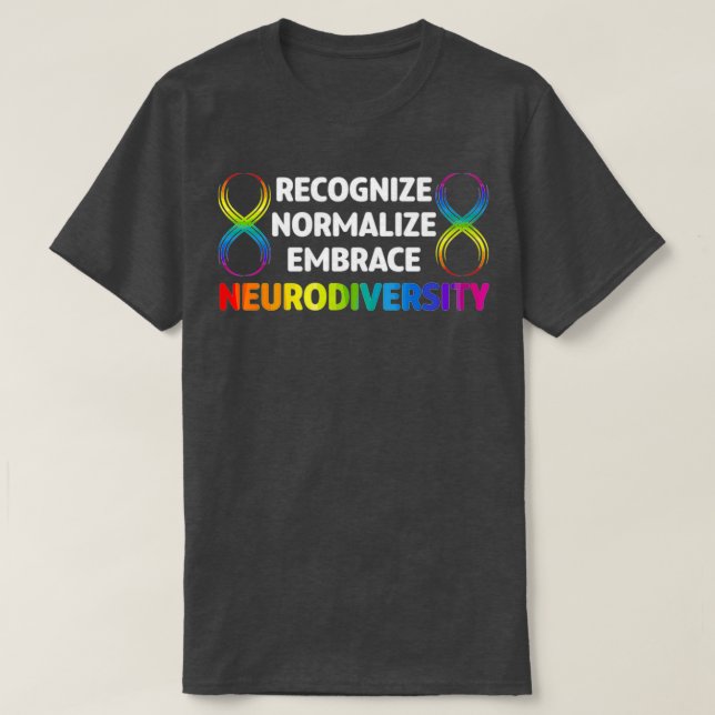 T-shirt Neurodiversité de nouveauté Rainbow Infinity Femme (Design devant)